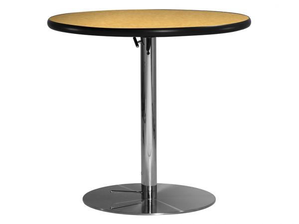 CECA-030 | 30" Round Cafe Table w/ Brushed Yellow Top and Hydraulic Base -- Trade Show Furniture Rental