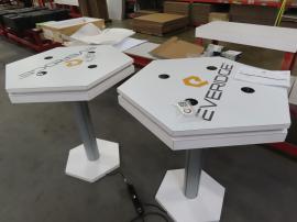 (2) Modified MOD-1465 Wireless Charging Tables with Programmable RGB LED Lights and Vinyl Graphics -- View 2